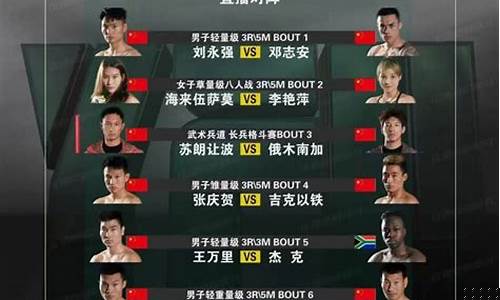 武林笼中对20201106-武林笼中对23对阵表